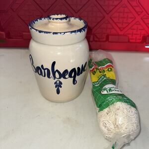 Martinez Pottery Hand Turned Stoneware‎ Barbecue BBQ Crock BBQ Mop Pot